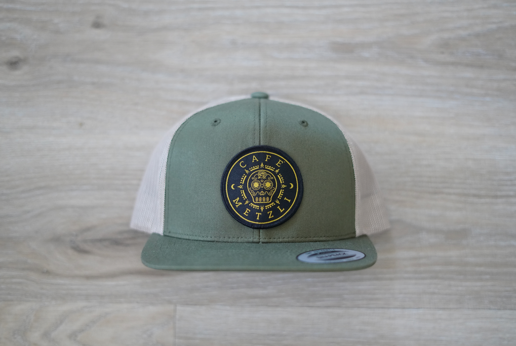 Café Metzli Retro Trucker Cap – Moss Green/Khaki