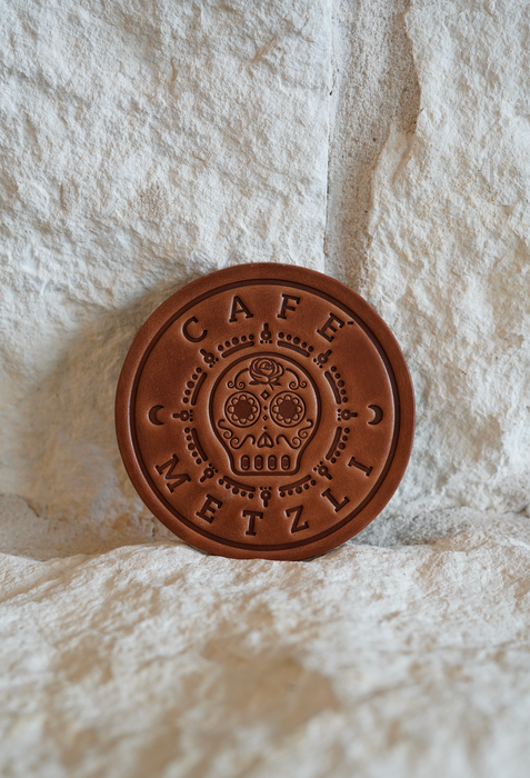 Limited Edition Café Metzli Leather Coasters – Handcrafted in the USA