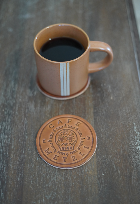 Limited Edition Café Metzli Leather Coasters – Handcrafted in the USA